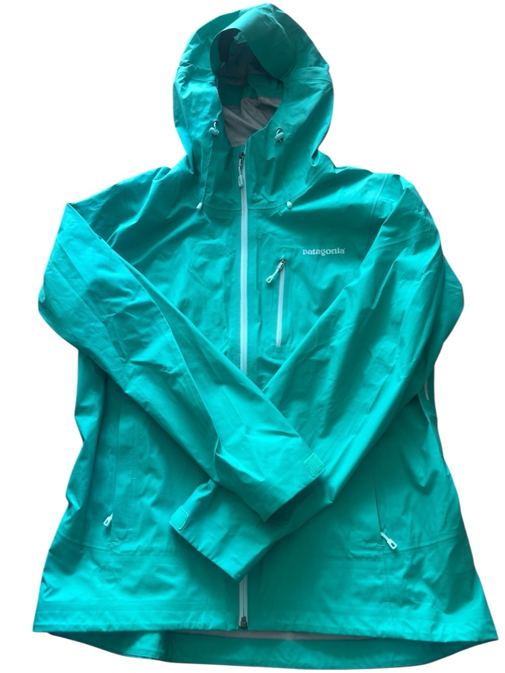 Patagonia Women’s Teal Hooded Shell Jacket Size L NWOT